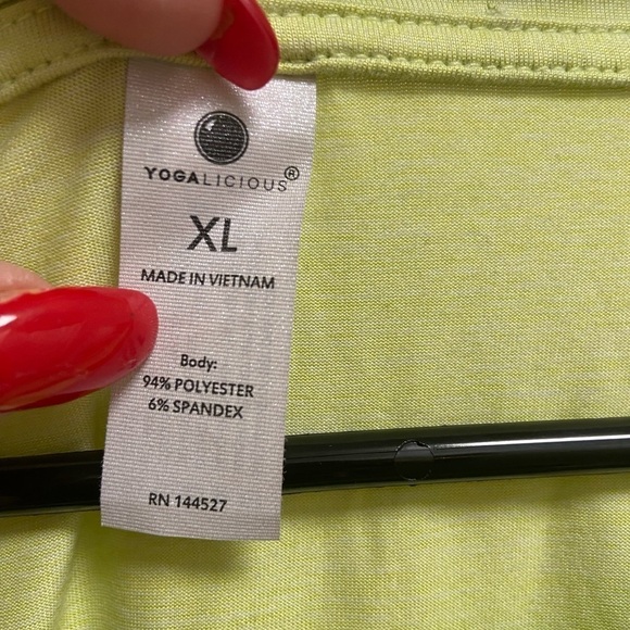Yogalicious lime short sleeve yoga top XL - Picture 4 of 4